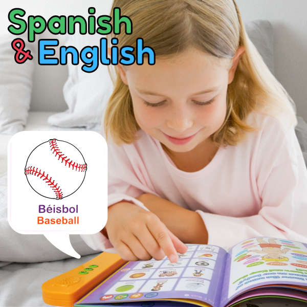 ZEENKIND Spanish & English Learning Audio Books for Kids, 23 Pages 