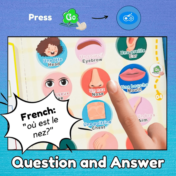 ZEENKIND 180+ Words French & English Learning Audio Books for Kids, Bilingual Talking Musical Book - Image 3