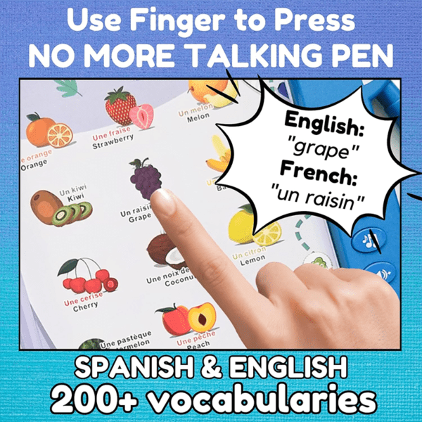 ZEENKIND 180+ Words French & English Learning Audio Books for Kids, Bilingual Talking Musical Book - Image 2