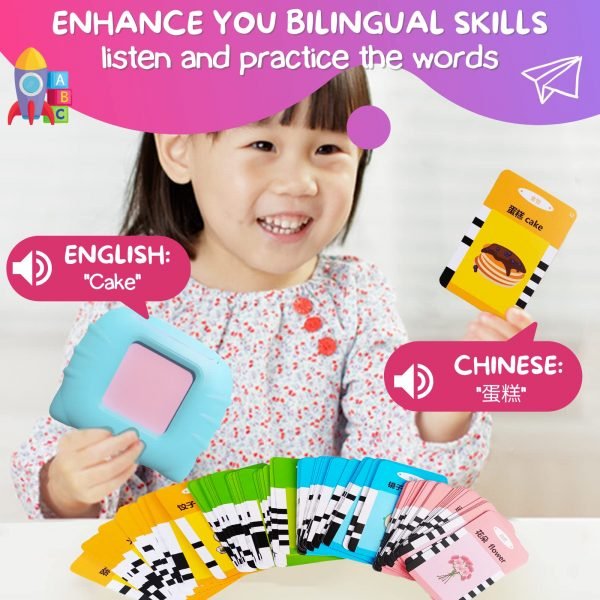 ZEENKIND Chinese & English Talking Flashcards for Kids with 224 Bilingual Sight Words - Image 3